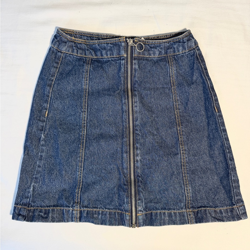 H&M Denim Zipper Mini Skirt